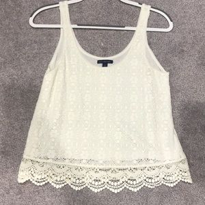 Ivory lace tank